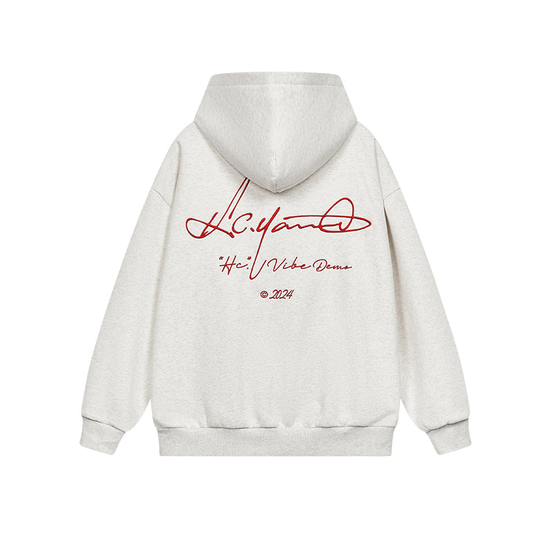 Handwritten Embroidered Zip up Hoodie Handwritten Embroidered Zip up Hoodie