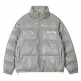 Embossed Fur Patch Crocodile PU Leather Down Jacket Embossed Fur Patch Crocodile PU Leather Down Jacket