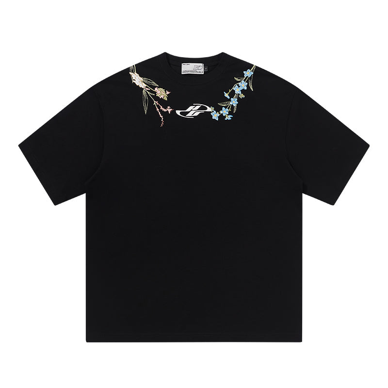 Floral Collar Embroidery Tee Floral Collar Embroidery Tee