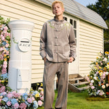 Floral Embroidered Velvet Mandarin Jacket Floral Embroidered Velvet Mandarin Jacket