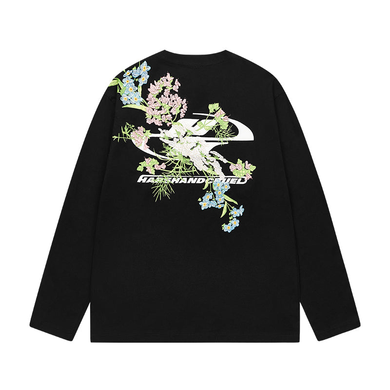 Floral Embroidered Logo L/S Tee Floral Embroidered Logo L/S Tee