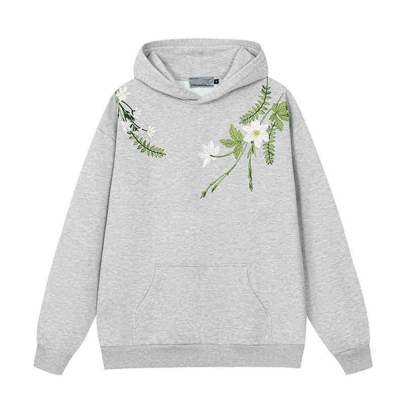 Floral Embroidered Fleece Hoodie Floral Embroidered Fleece Hoodie