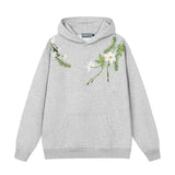 Floral Embroidered Fleece Hoodie Floral Embroidered Fleece Hoodie