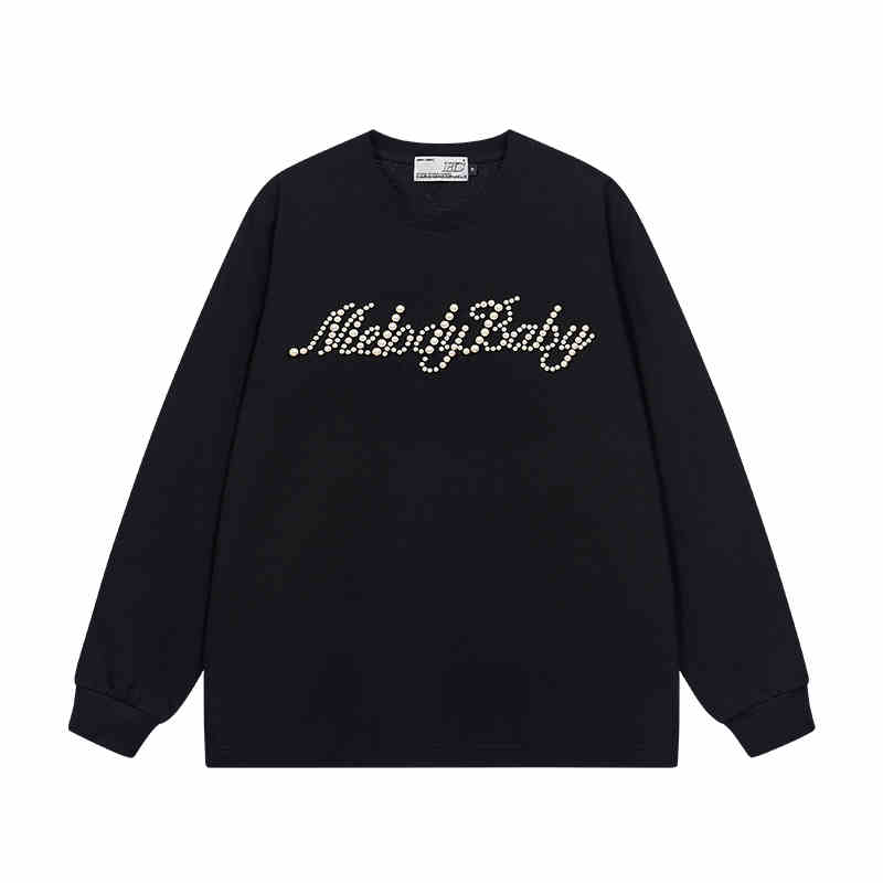 Pearl Embroidered Minimalist Long Sleeve Tee Pearl Embroidered Minimalist Long Sleeve Tee