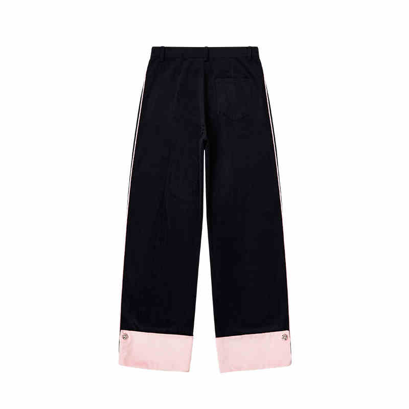 Velvet Colorblock Wide-Leg Trousers Velvet Colorblock Wide-Leg Trousers