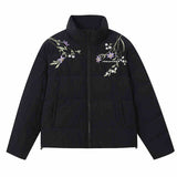 Floral Embroidery Zip HACR Down Jacket Floral Embroidery Zip HACR Down Jacket