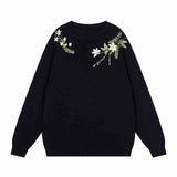 Floral Embroidered Oversized Sweater Floral Embroidered Oversized Sweater