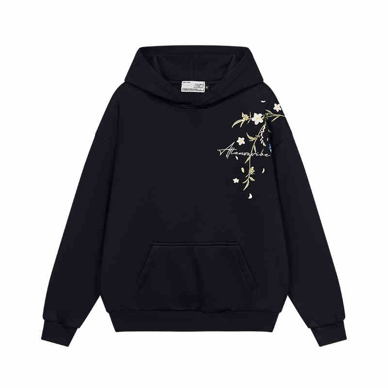 Floral Embroidered Graphic Hoodie Floral Embroidered Graphic Hoodie