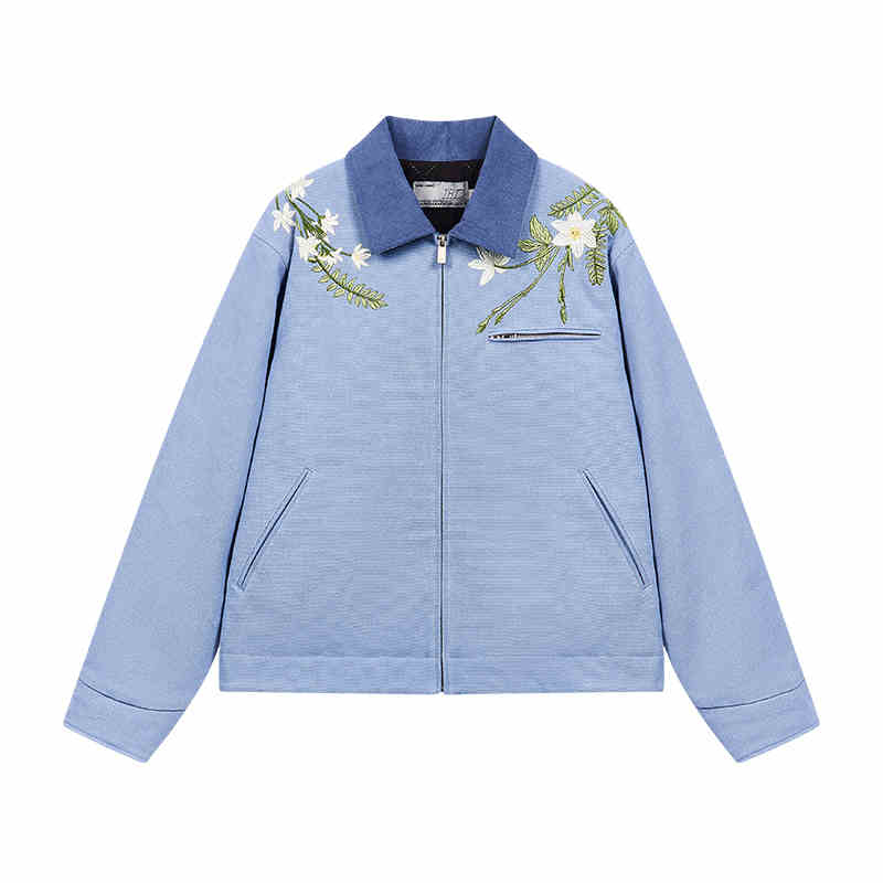 Retro Floral Embroidered Canvas Jacket Retro Floral Embroidered Canvas Jacket