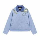 Retro Floral Embroidered Canvas Jacket Retro Floral Embroidered Canvas Jacket