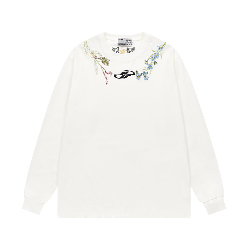 Floral Collar Embroidery L/S Tee Floral Collar Embroidery L/S Tee