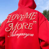 Love Me More Pearl Embroidered Hoodie Love Me More Pearl Embroidered Hoodie