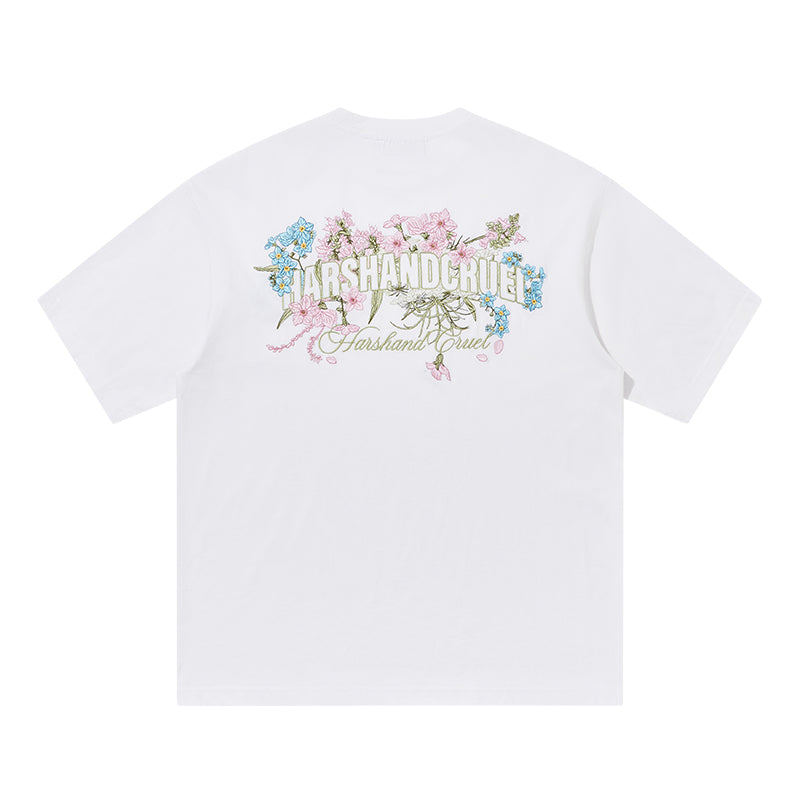 Blooming Flowers Embroidered Tee Blooming Flowers Embroidered Tee