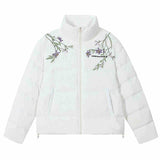 Floral Embroidery Zip HACR Down Jacket Floral Embroidery Zip HACR Down Jacket