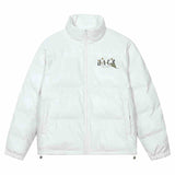 Daisy Embroidery PU Padded Jacket Daisy Embroidery PU Padded Jacket