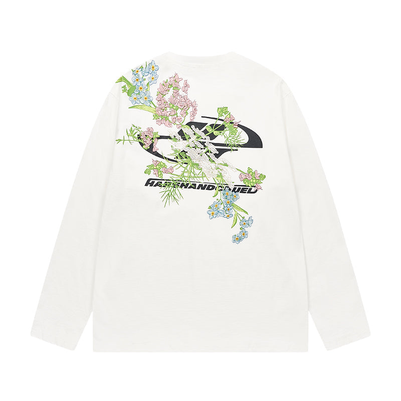Floral Embroidered Logo L/S Tee Floral Embroidered Logo L/S Tee