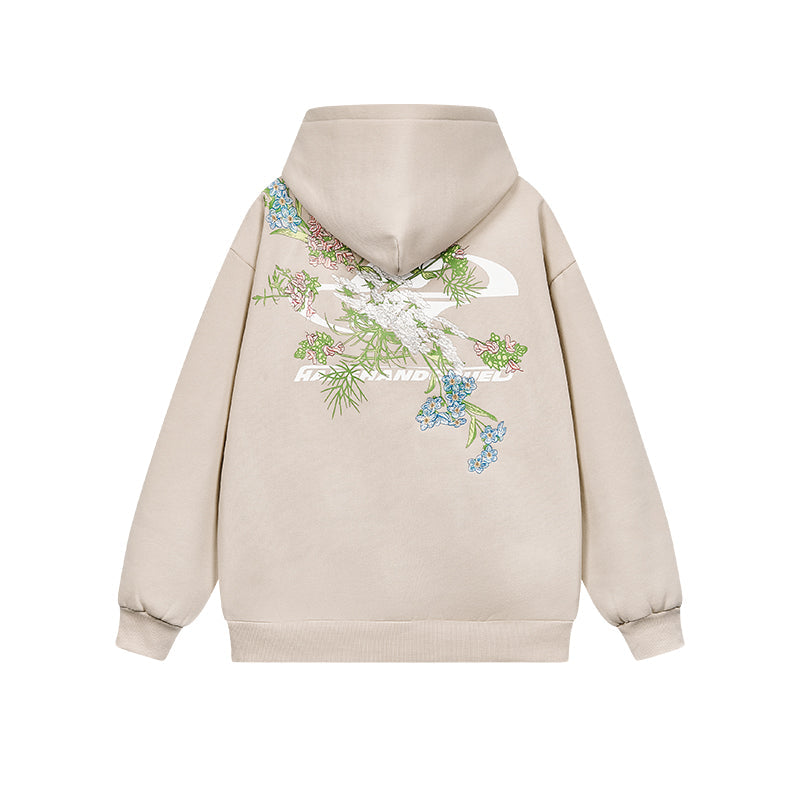 Floral Embroidery Logo Hoodie Floral Embroidery Logo Hoodie