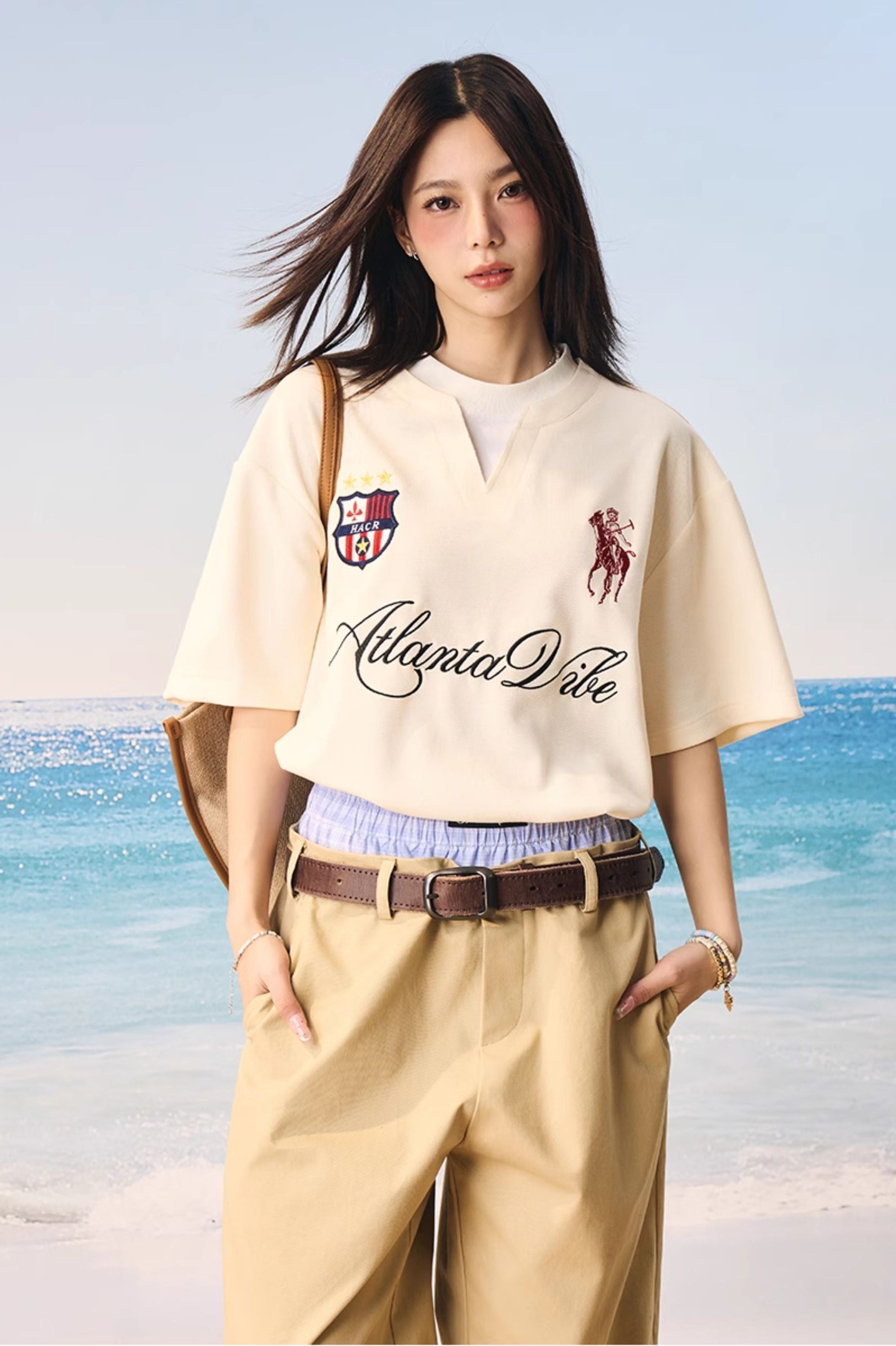 Layered Retro Embroidered Jersey Layered Retro Embroidered Jersey