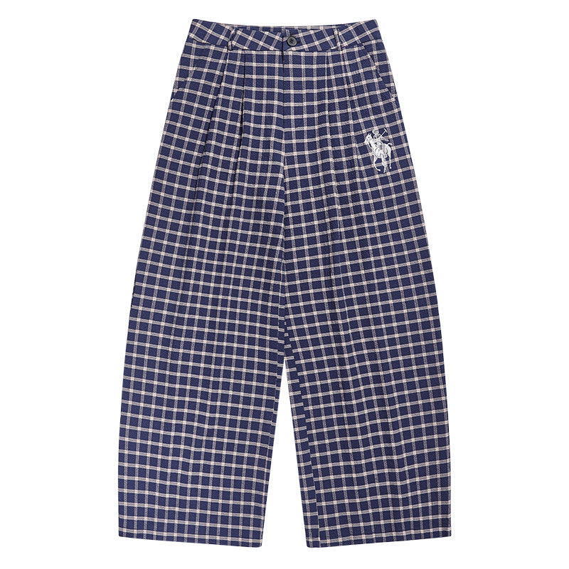 Retro Plaid Loose Wide-Leg Pants Retro Plaid Loose Wide-Leg Pants