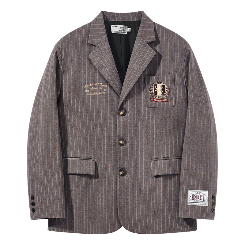 Retro Striped Embroidery Blazer Retro Striped Embroidery Blazer