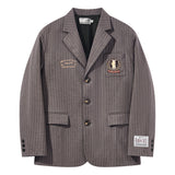 Retro Striped Embroidery Blazer Retro Striped Embroidery Blazer