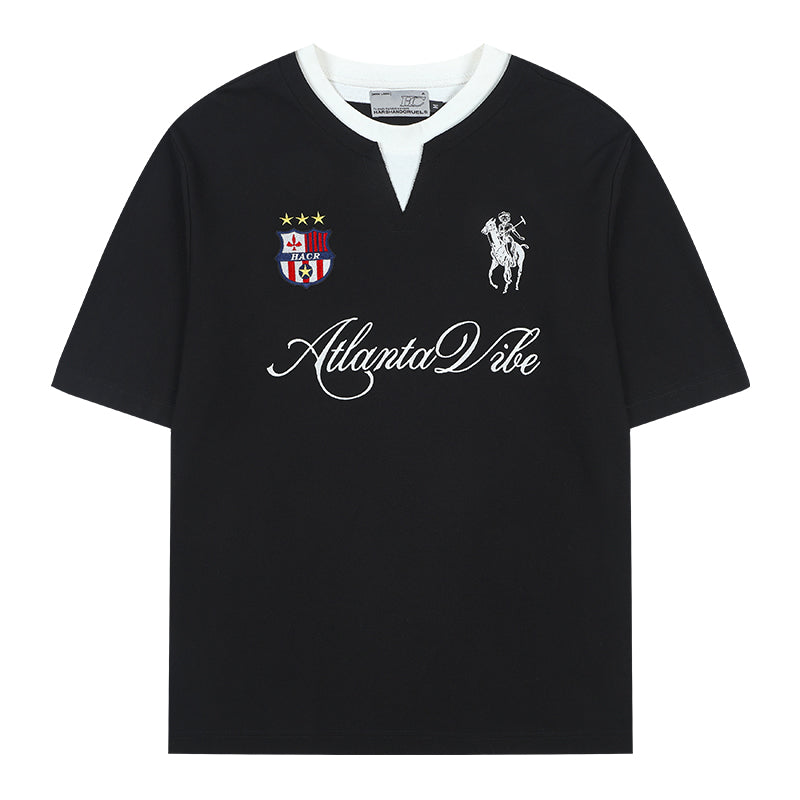 Layered Retro Embroidered Jersey Layered Retro Embroidered Jersey