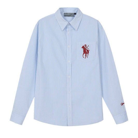 Vintage Striped Embroidered Shirt