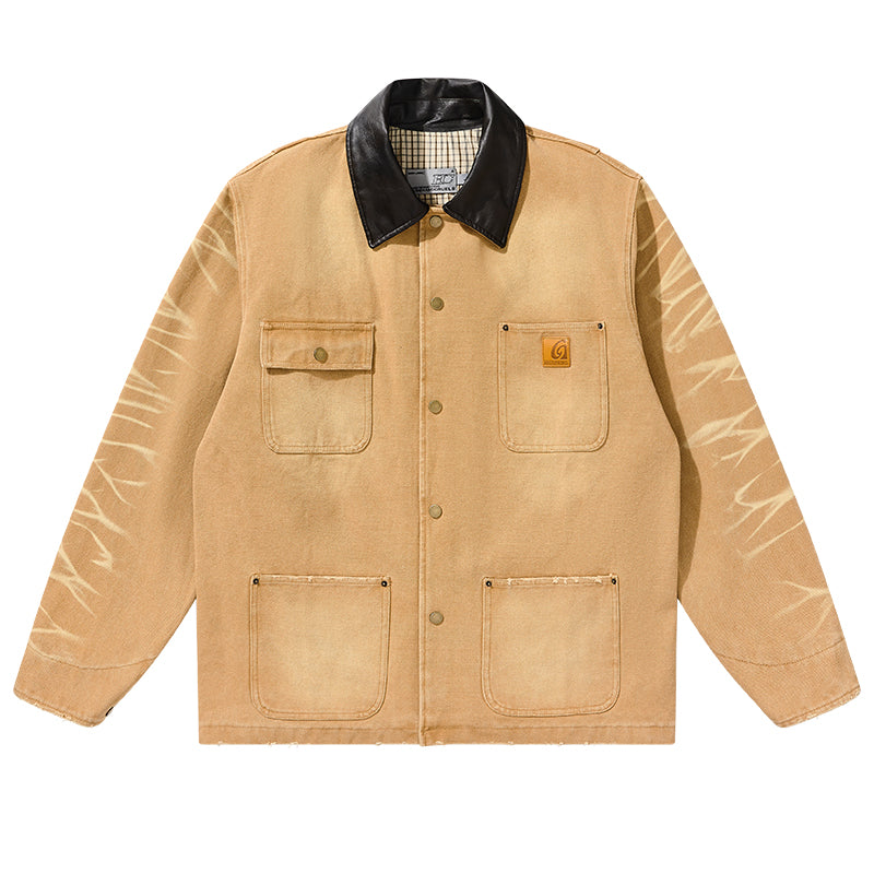 Vintage Washed Plaid Workwear Jacket Vintage Washed Plaid Workwear Jacket