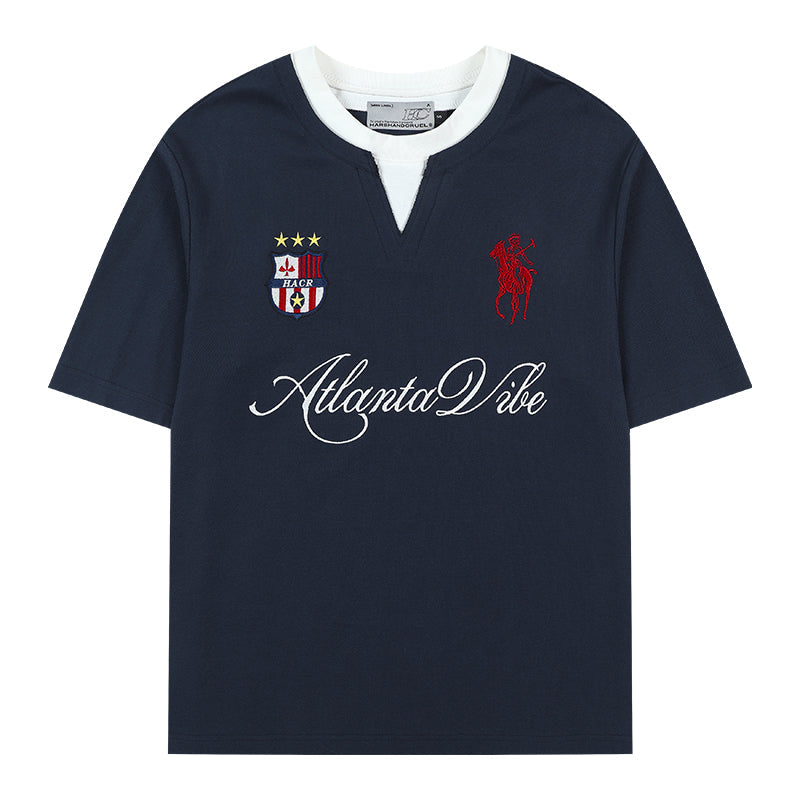 Layered Retro Embroidered Jersey Layered Retro Embroidered Jersey