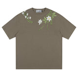 Floral Collar Embroidery Logo Tee Floral Collar Embroidery Logo Tee