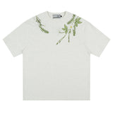 Floral Collar Embroidery Logo Tee Floral Collar Embroidery Logo Tee