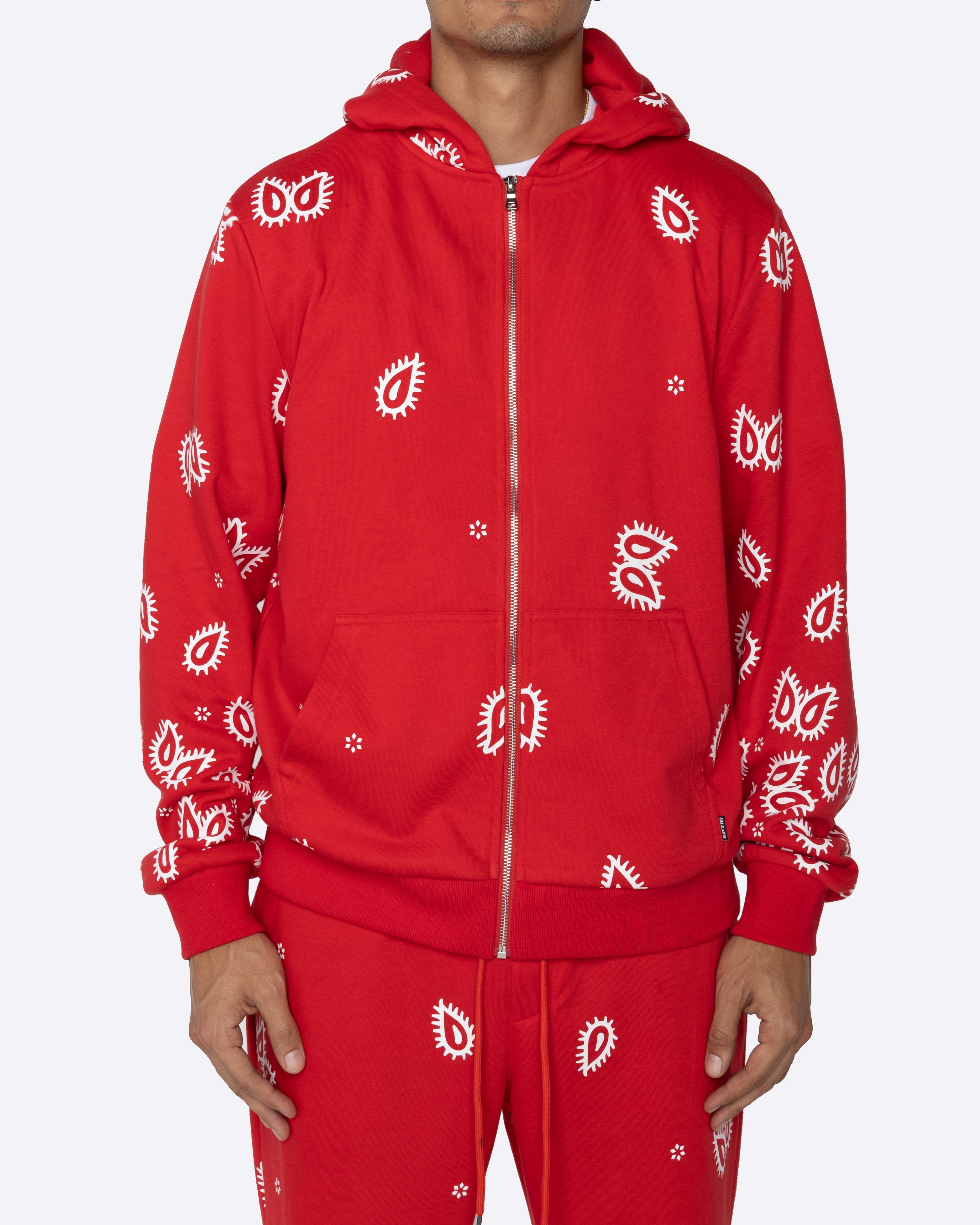EPTM Amoeba Print Zip Hoodie - Red EPTM Amoeba Print Zip Hoodie - Red