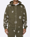 EPTM Amoeba Print Zip Hoodie - Olive EPTM Amoeba Print Zip Hoodie - Olive