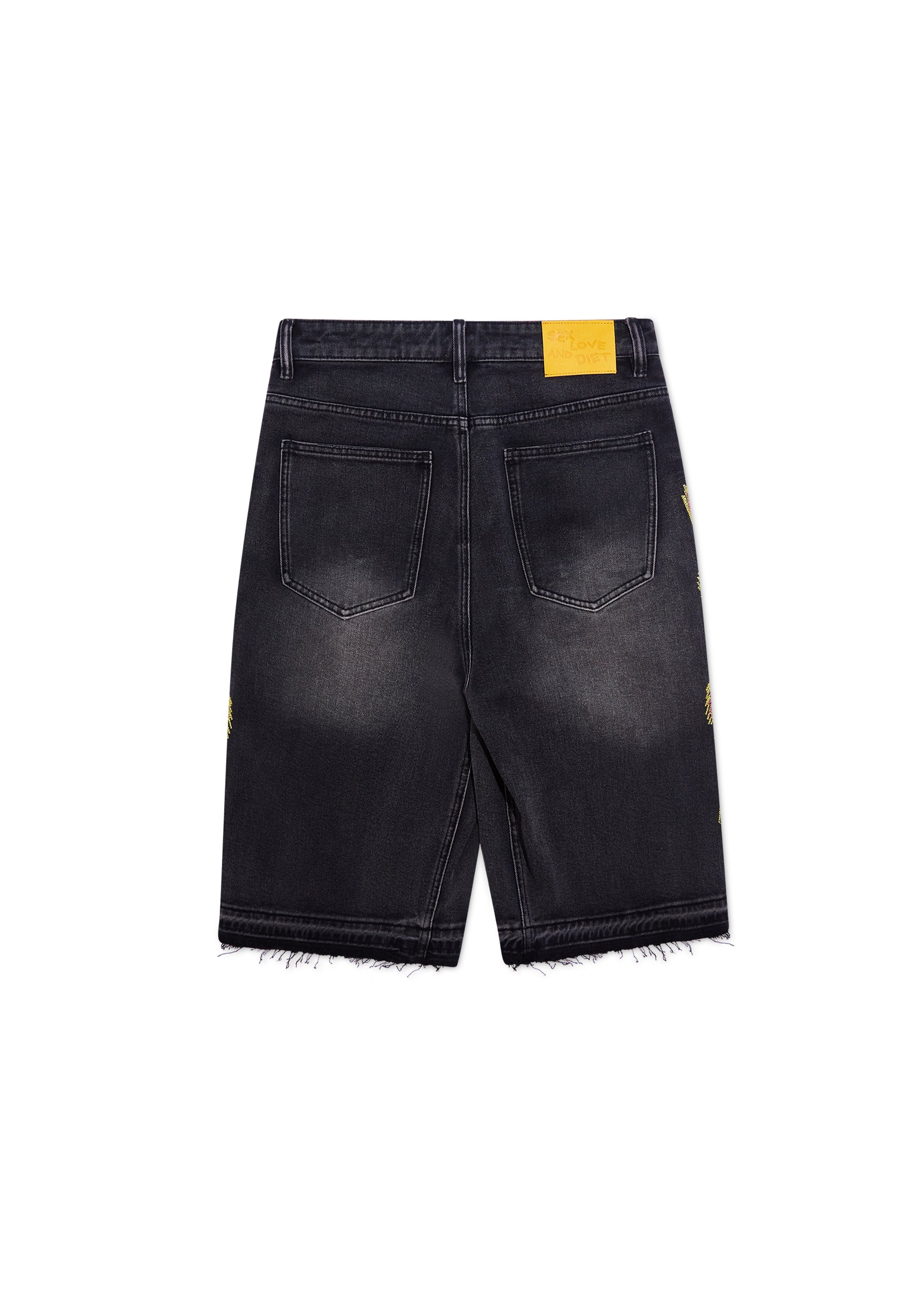 Snake Denim Shorts - Black Snake Denim Shorts - Black