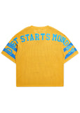 Knitted Mesh Jersey - Yellow/Blue Knitted Mesh Jersey - Yellow/Blue