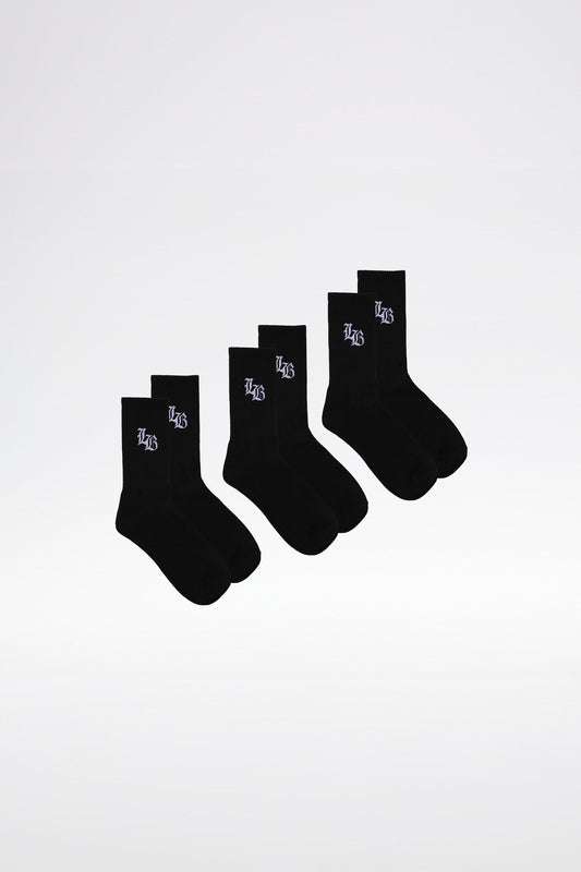 LB SOCKS 3 PACK - Black
