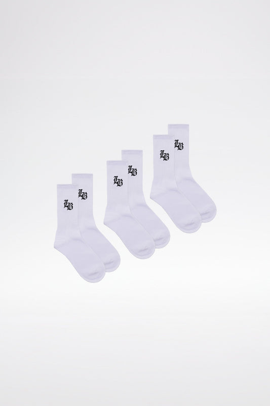 LB SOCKS 3 PACK - White