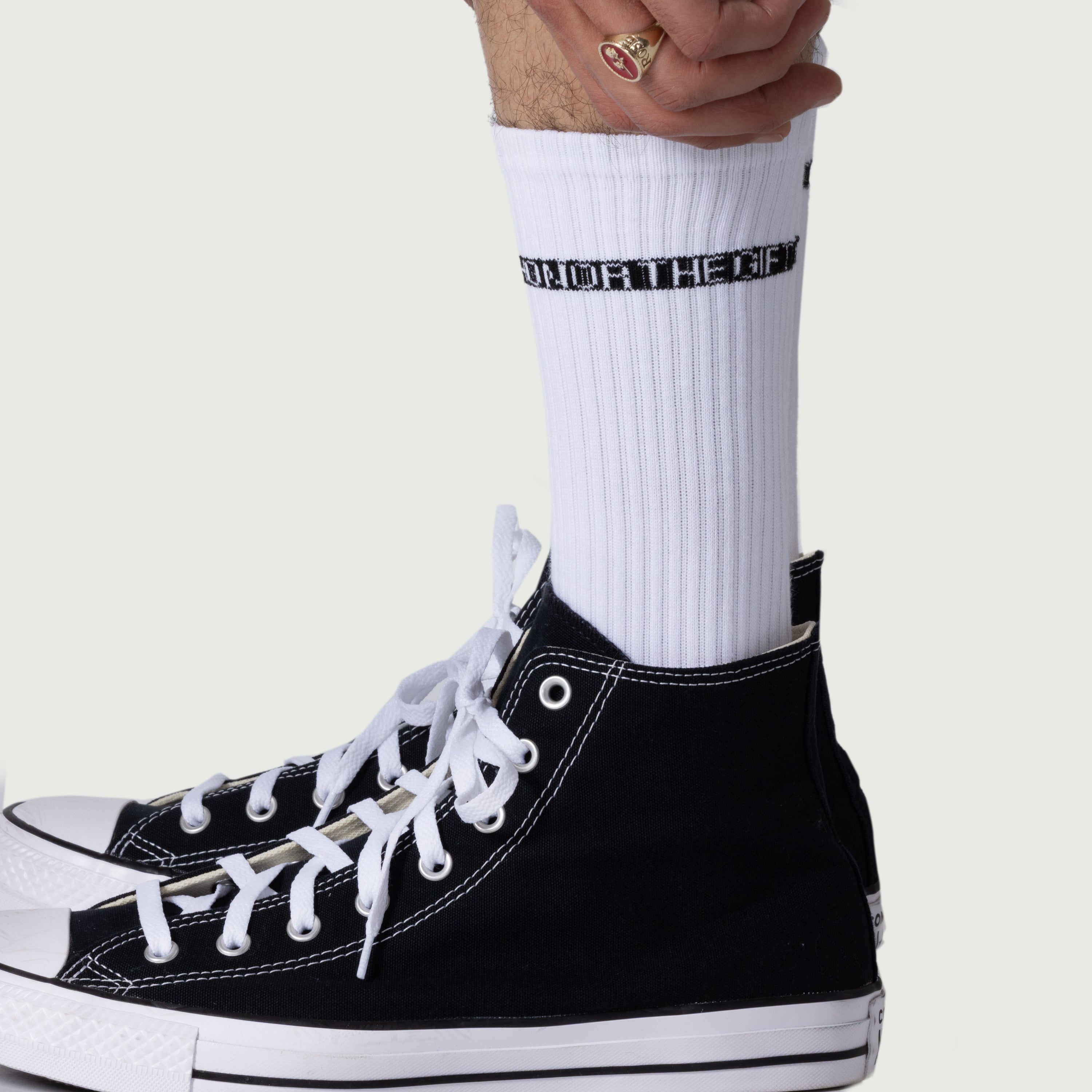 Logo Stripe Sock - White Logo Stripe Sock - White
