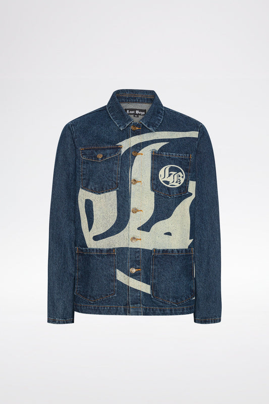 LOGO DENIM JACKET - Dark Blue