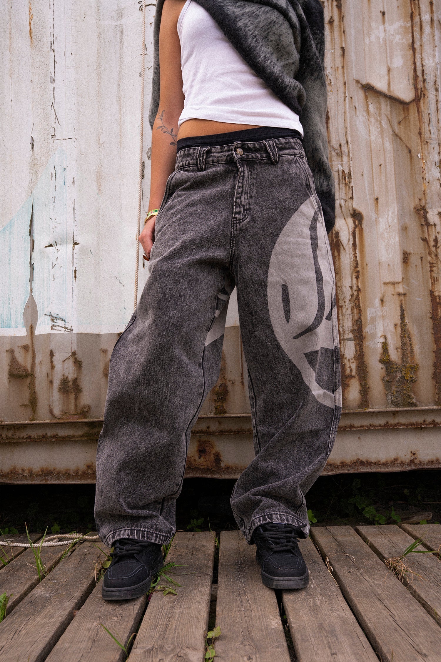 LOGO DENIM JEANS - Black LOGO DENIM JEANS - Black