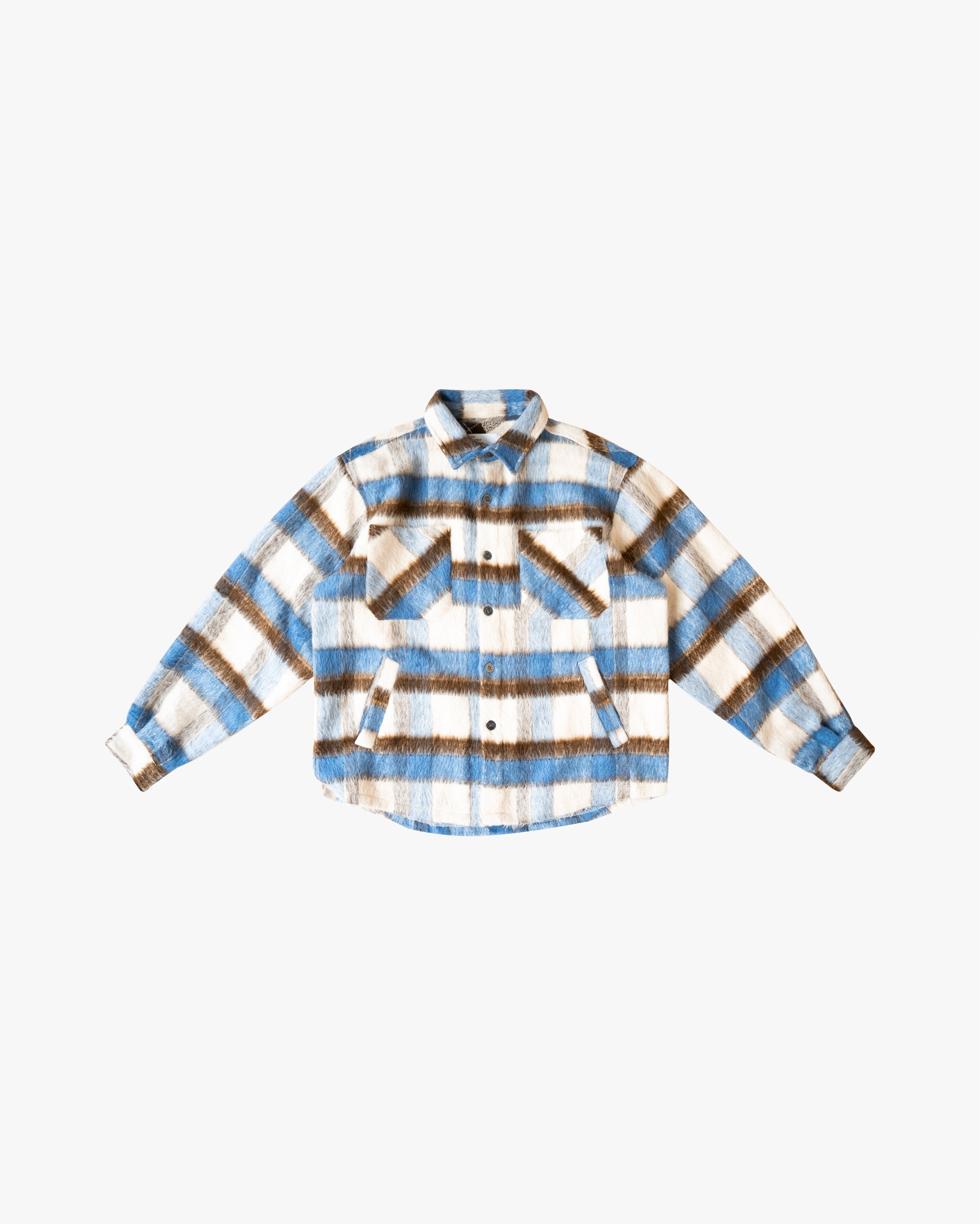 EPTM Side Slit Flannel - Blue/Brown EPTM Side Slit Flannel - Blue/Brown