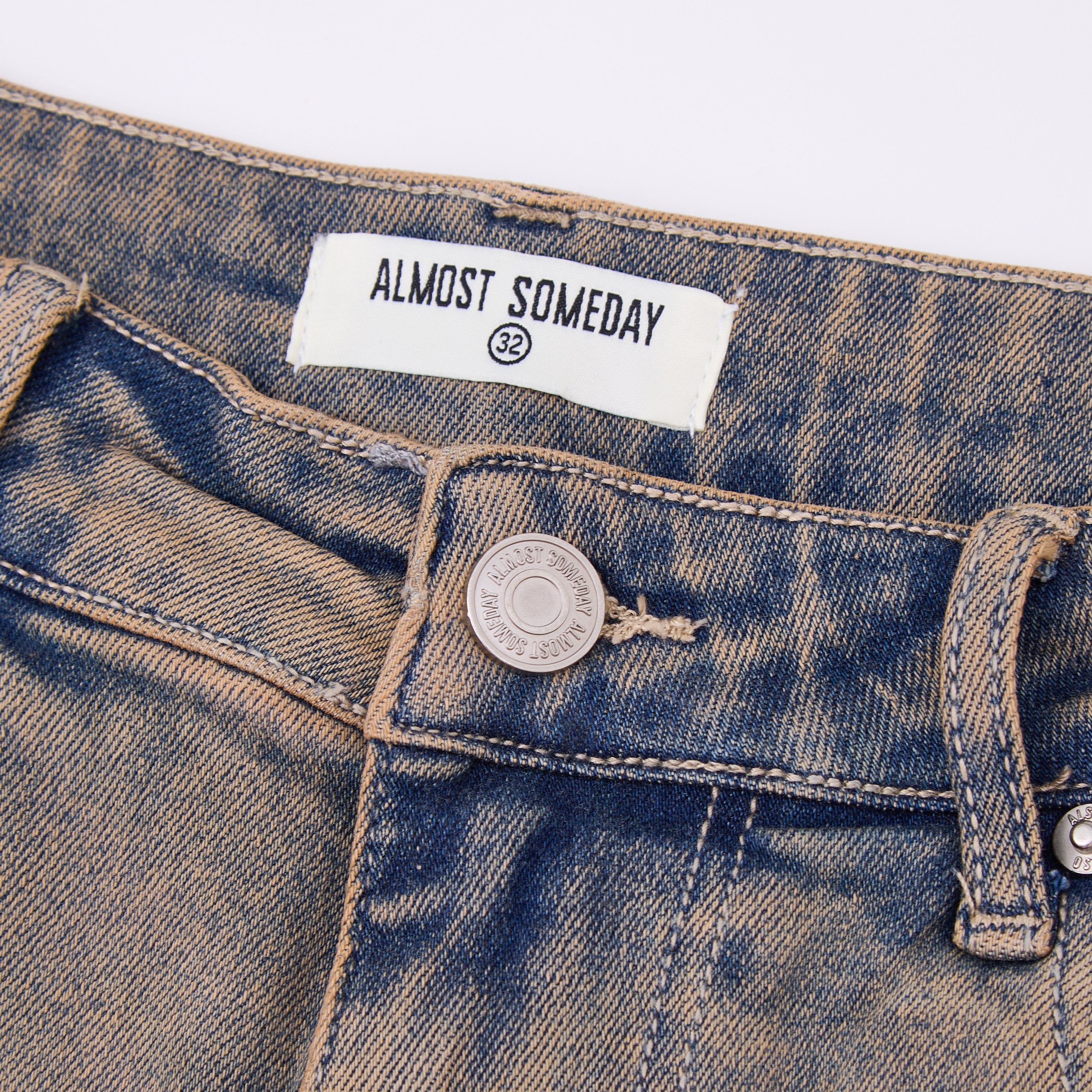 Solomon Rhinestone Denim Jorts - Light Blue Solomon Rhinestone Denim Jorts - Light Blue