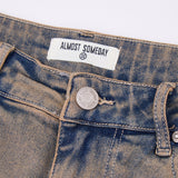 Solomon Rhinestone Denim Jorts - Light Blue Solomon Rhinestone Denim Jorts - Light Blue