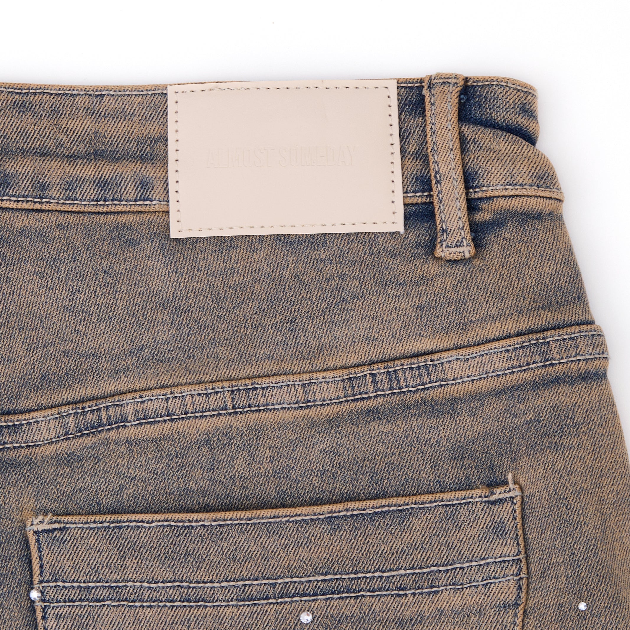 Solomon Rhinestone Denim Jorts - Light Blue Solomon Rhinestone Denim Jorts - Light Blue