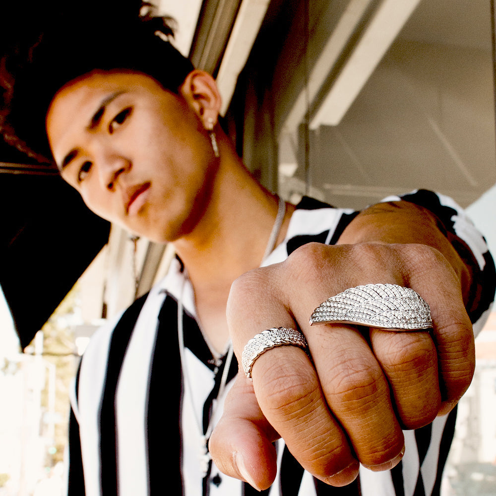Men's Diamond Angel Wing Ring Men's Diamond Angel Wing Ring