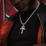 Diamond Ankh Cross Necklace Pendant & Tennis Chain Diamond Ankh Cross Necklace Pendant & Tennis Chain