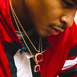 Micro Ruby Necklace Pendant & Rope Chain Micro Ruby Necklace Pendant & Rope Chain