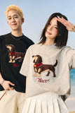 Suede Dog Towel Patch T-Shirt Suede Dog Towel Patch T-Shirt