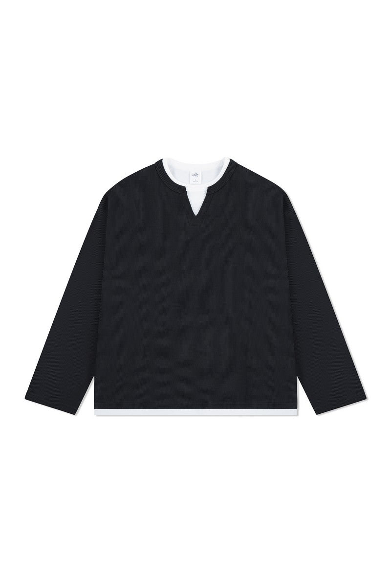 Waffle Layered Henley Long Sleeve Waffle Layered Henley Long Sleeve