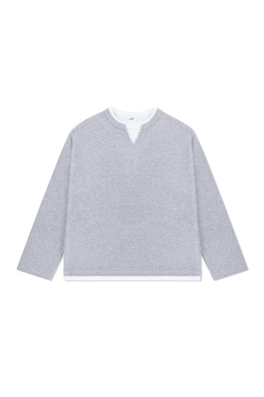 Waffle Layered Henley Long Sleeve